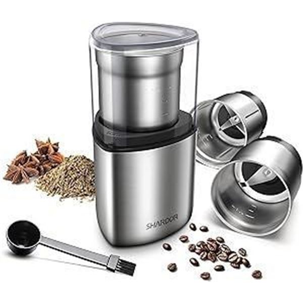 SHARDOR Coffee Grinder Electric Spice Grinder with 2 Removable Stainless Steel Bowls, Wet Grinder fo