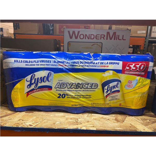 Lysol Advanced Disinfecting Wipes 5 x 110 Wet Wipes