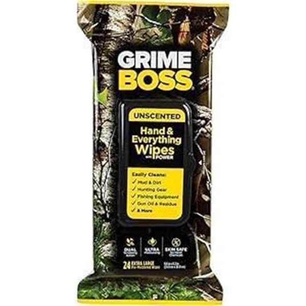 Grime BOSS Unscented Field Wipes 9 x 24 Wipes