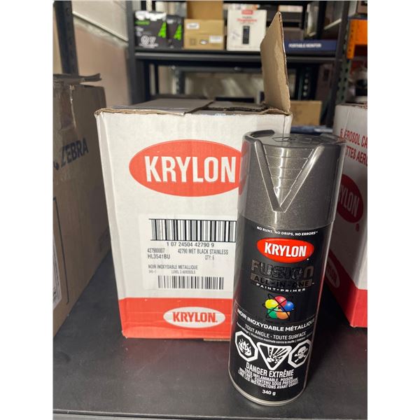 Krylon Fusion All-in-One Paint + Primer Black Stainless 6 x 340g
