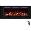 Image 1 : Electric Fireplaces Insert, Recessed & Wall-Mounted Fireplace Heater with Thermostat, Multicolor Fla