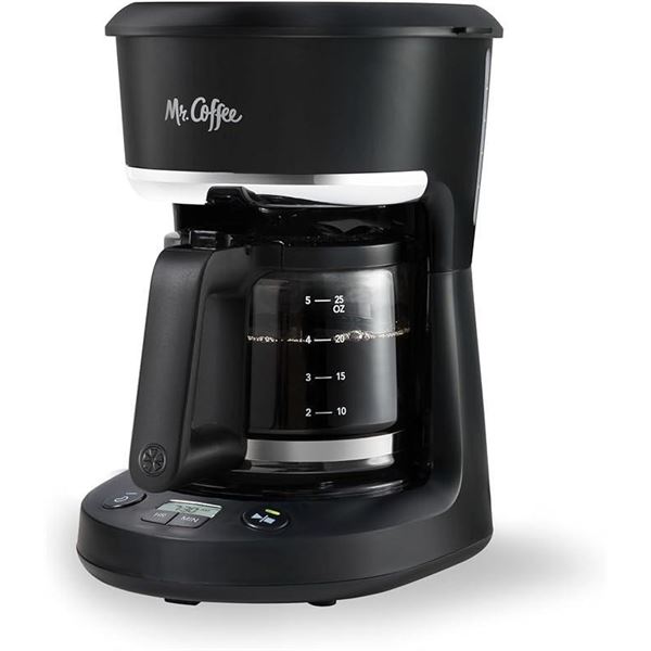 Mr. Coffee 5-Cup Programmable Coffee Maker - Space Saving Coffee Machine - Makes two 12 oz (739 mL) 