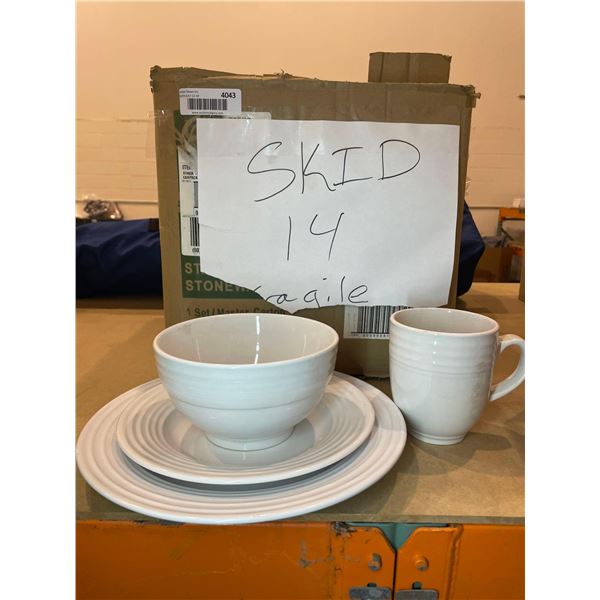 Dinner Plates, Desert Plates, Bowls and Mugs Set WHITE