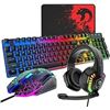 Image 1 : Wired Gaming Keyboard and Mouse Headset Combo,Rainbow LED Backlit Wired Keyboard,Over Ear Headphone 