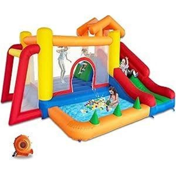 Baralir 6 in 1 Inflatable Bounce House with Slide and Ball Pit for Kids, Trampoline, Climbing, Socce