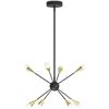 Image 1 : artika Wayden 21W LED Integrated Sputnik Pendant Light Fixture, Black and Gold Ideal for Dining Room