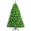 Image 1 : Goplus 6.5ft Unlit Artificial Christmas Tree, Hinged Xmas Tree W/ 924 Branch Tips, Premium PVC Mater