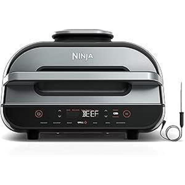 Ninja FG551 Foodi Smart XL 6-in-1 Indoor Grill with Air Fry, Roast, Bake, Broil & Dehydrate, Smart T