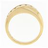 Image 8 : Men's 14K Yellow Gold 1.10 ctw Round Brilliant Channel Set Diamond Wavy Band Rin