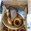 Image 2 : VINTAGE WOODEN CRAFTING AND COPPER BASKET WITH NEW READING GLASSES