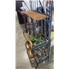 Image 2 : DECORATIVE PLANT STAND/ GARDEN RACK AND TRAY OF ARTIFICAL PLANTS AND POTS