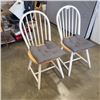 Image 1 : 2 WHITE DINING CHAIRS WITH SEAT CUSHIONS