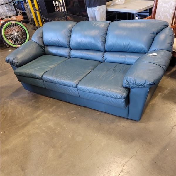 MARINE BLUE PALLISER LEATHER COUCH