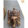 Image 2 : OVAL FRAMED WALL MIRROR AND CARVED MASK