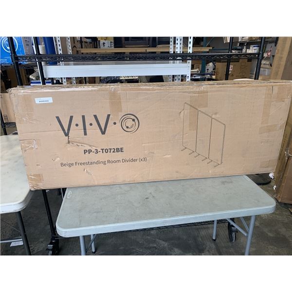 NEW VIVO FREESTANDING ROOM DIVIDER 3 PACK BEIGE