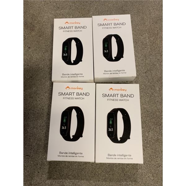 4 NEW MONKEY SMART BAND FITNESS WATCHES RETAIL $240