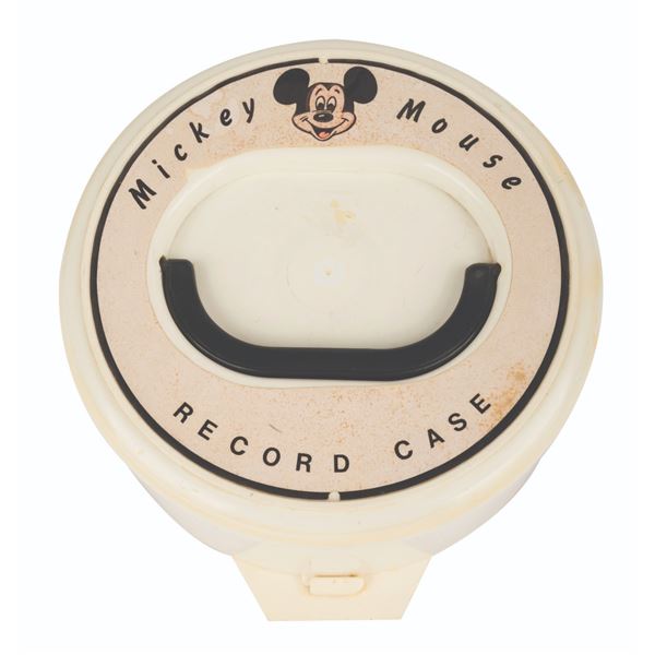A Mickey Mouse Record Case with Singles.