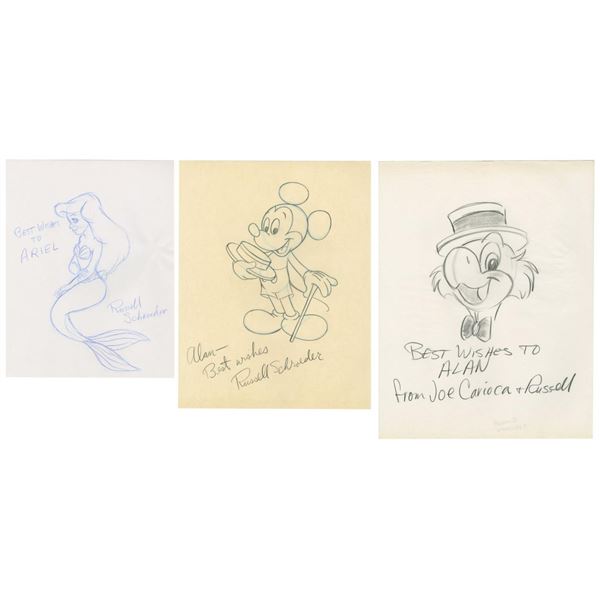 Three Original Drawings by Russell Schroeder.