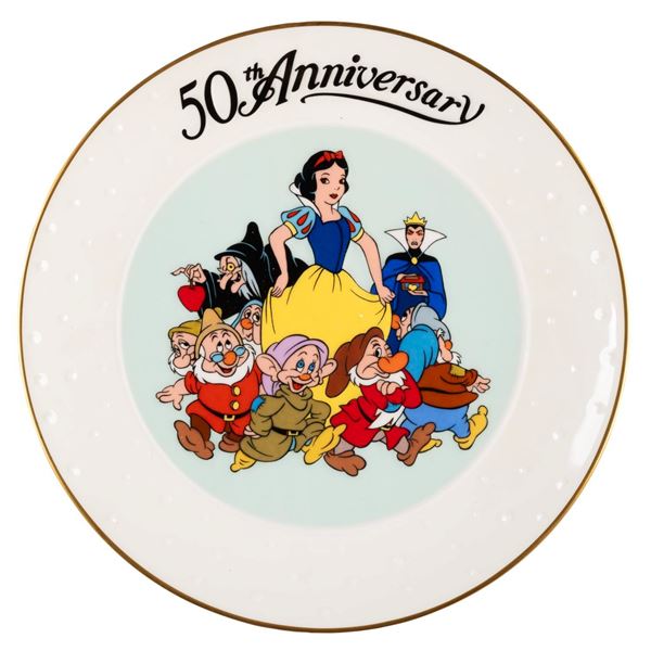 A Snow White and Dwarfs 50th Anniversary Plate.