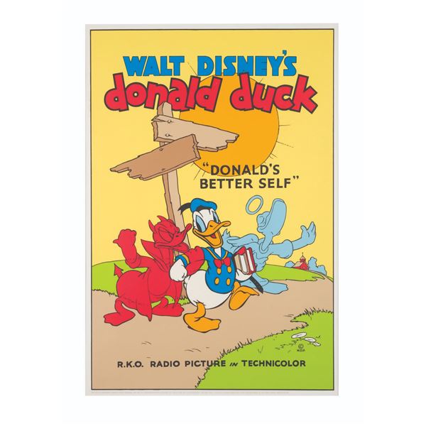 A Donald Duck "Donald's Better Self" Serigraph Poster.