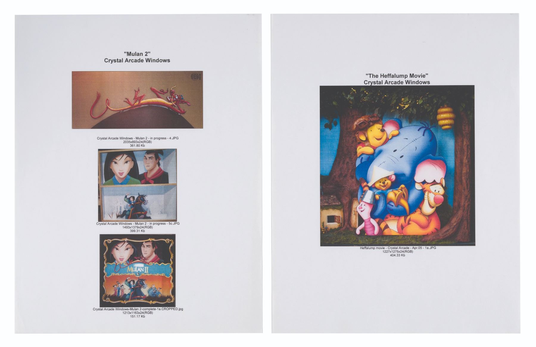 26-Pages of Window Display Reference Prints.