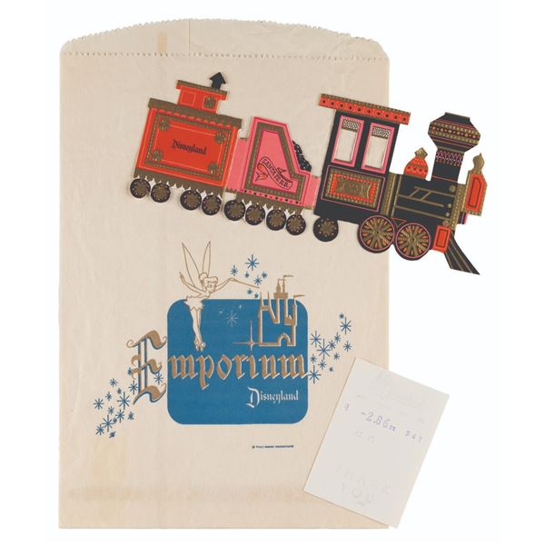 A Disneyland Emporium Bag and Sante Fe R.R. Gift Trim.