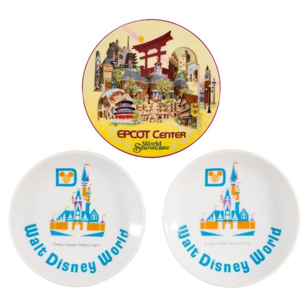 Three Walt Disney World Souvenir Plates.