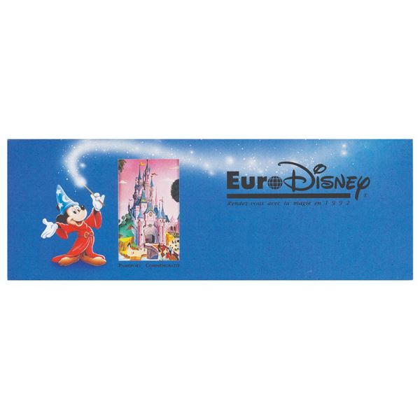 A Euro Disneyland Commemorative Passport Ticket.