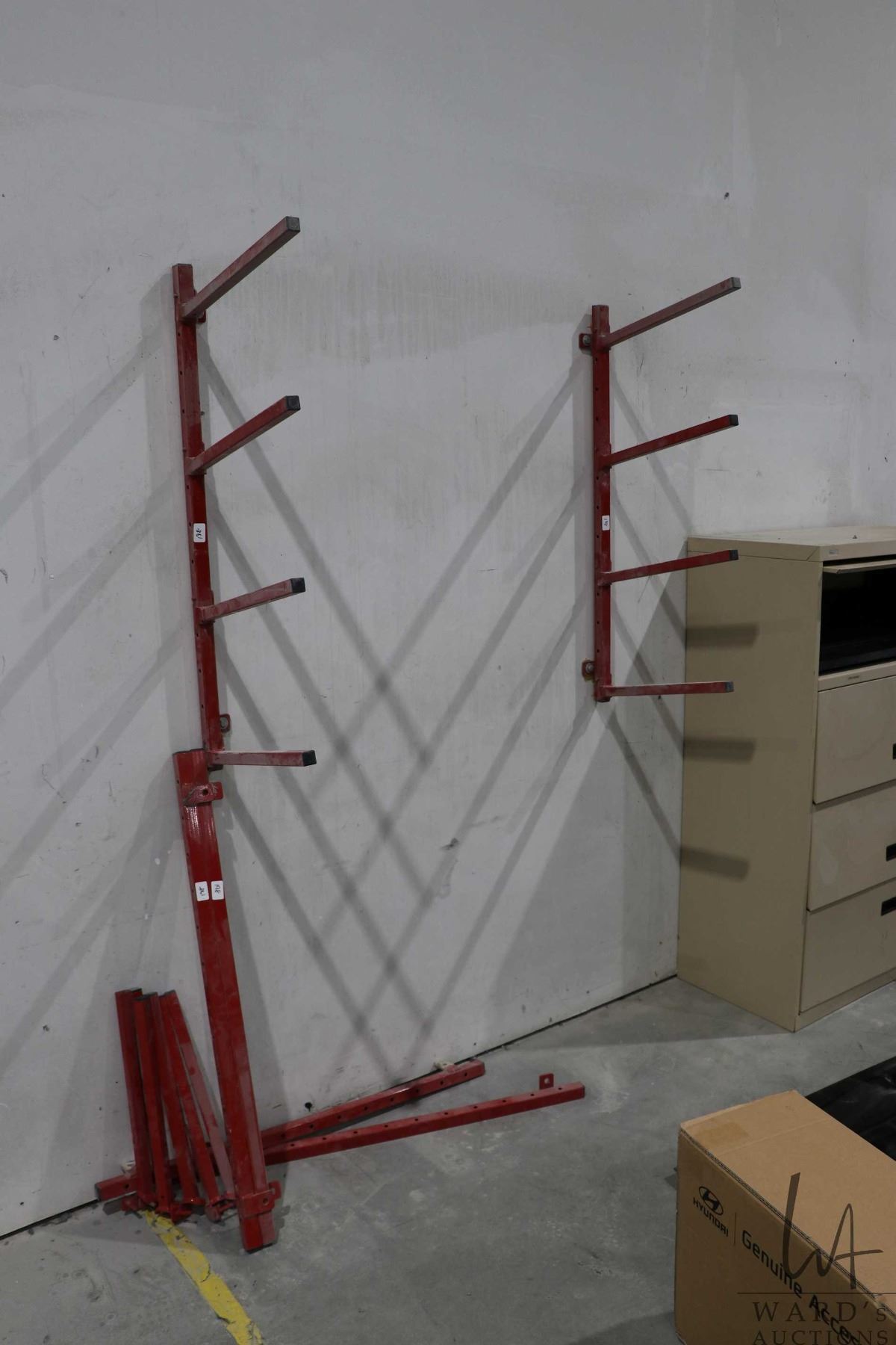 Two wall mount storage racks