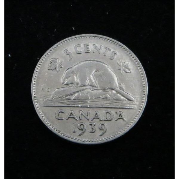 1939 Canadian 5 Cent Coin