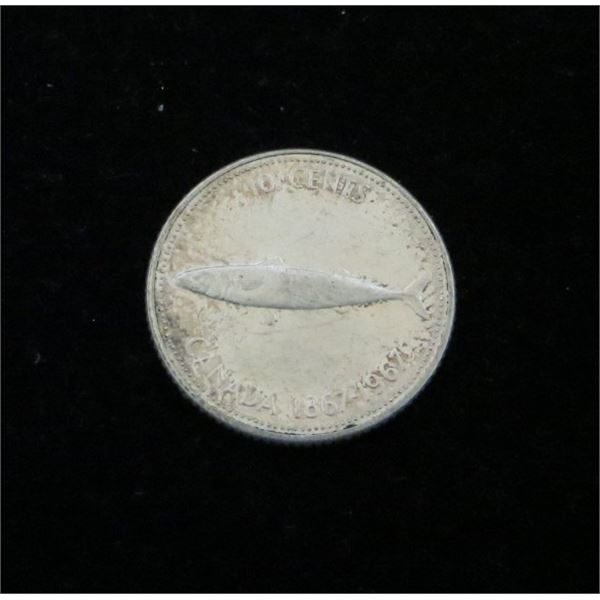 1967 Canadian Silver 10 Cent Coin
