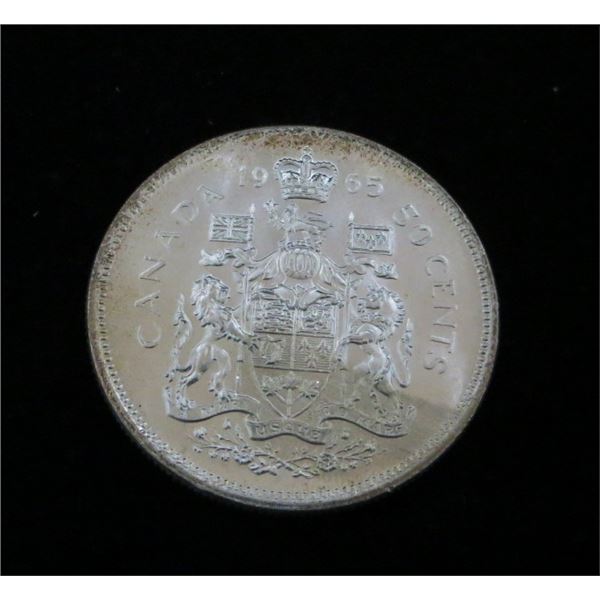 1965 Canadian Silver 50 Cent Coin