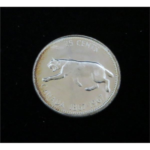 1967 Canadian Silver 25 Cent Coin