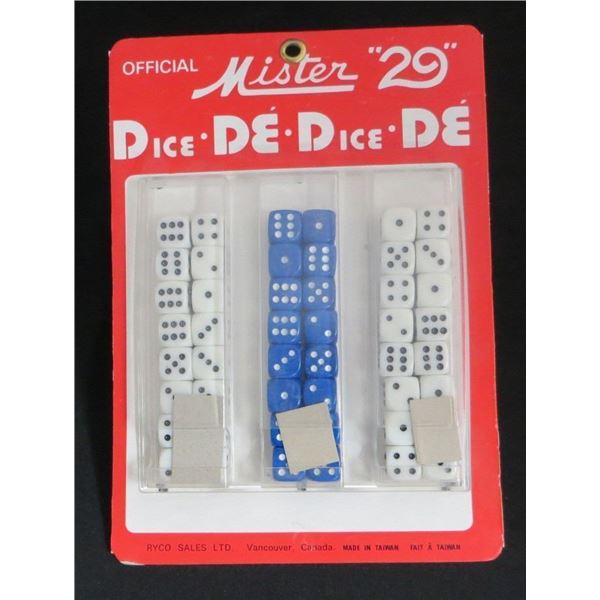 Vintage Mister "29" Six Sided Dice Story Display Full With Dice