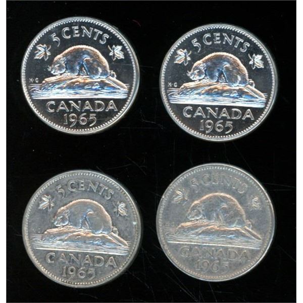 4x Canadian Nickels 1965