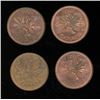 Image 1 : 4x Canadian Pennies 1964