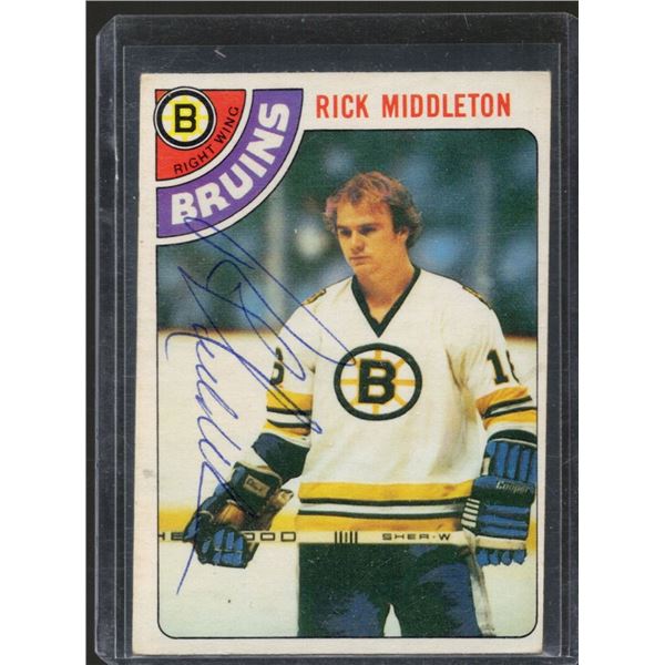 Rick Middleton Boston Bruins Signed Card