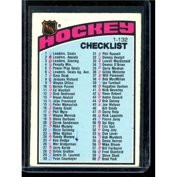 1976-77 O-Pee-Chee #116 Checklist 1-132