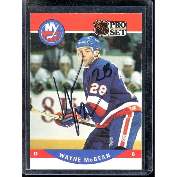 1990-91 Pro Set #485 Wayne McBean RC Autographed