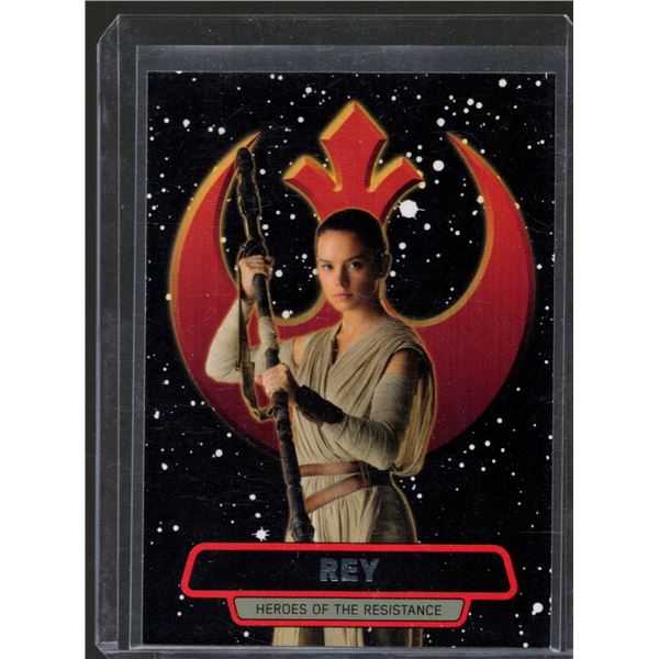 2016 Topps Star Wars The Force Awakens Series Two Heroes of the Resistance #4 Rey