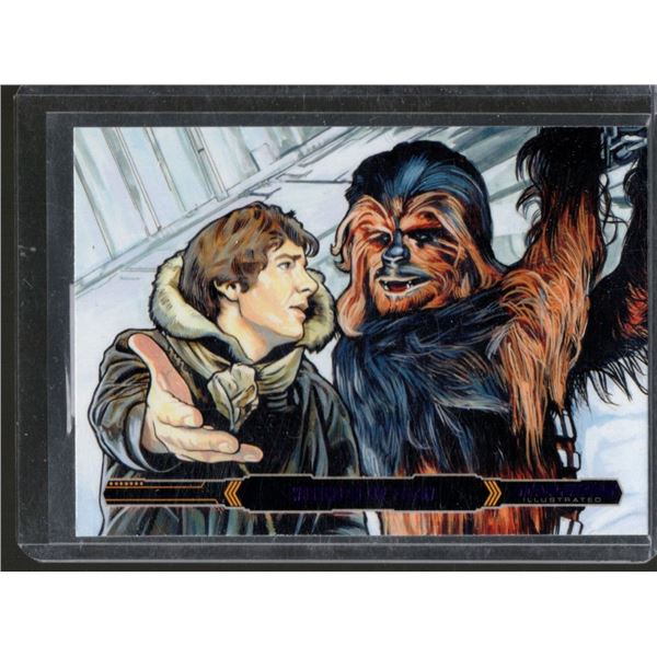 2015 Topps Star Wars Illustrated Empire Strikes Back Purple #13 Working on the Falcon