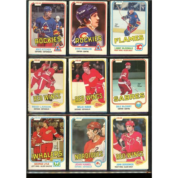 1981-82 OPC/Topps Hockey Lot Of 18 Cards Steve Tambellini, Lanny McDonald & More