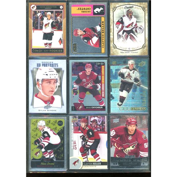 9 NHL Arizona Coyotes Rookie & Insert Cards