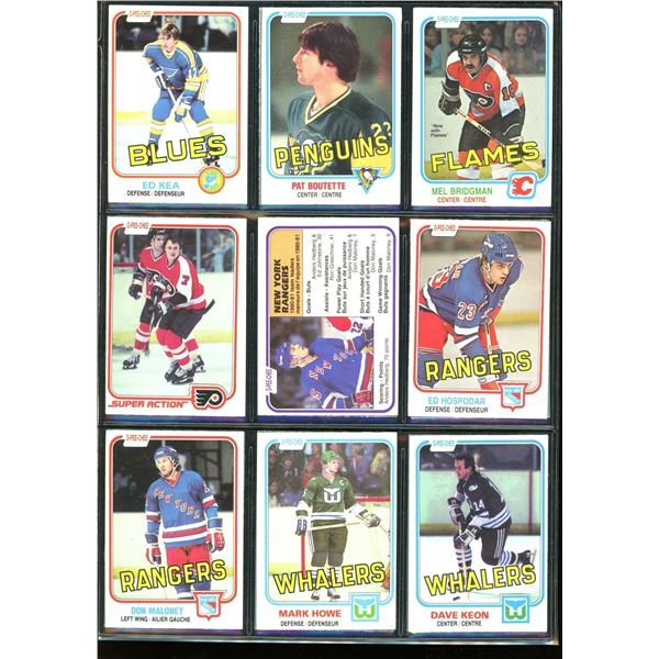 1981-82 OPC O-Pee-Chee Lot Of 18 Vintage Cards Mark Howe, Dave Keon & More