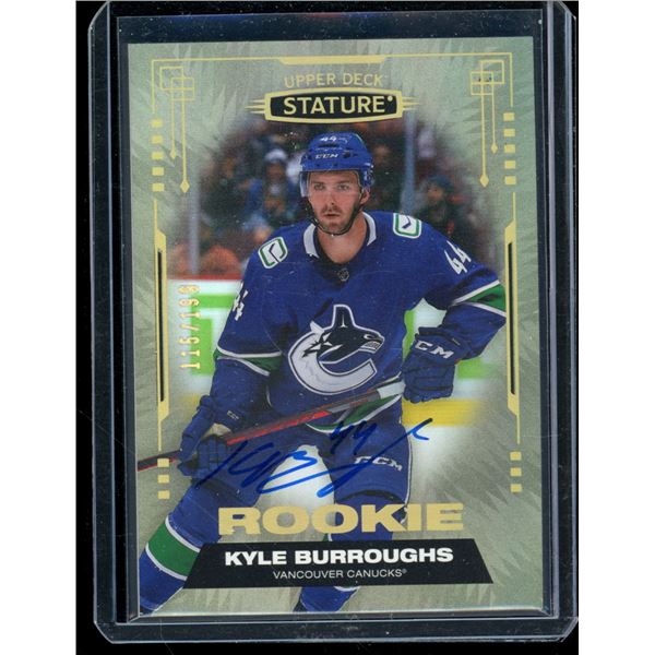 2021-22 Upper Deck Stature Rookie Autographs #196 Kyle Burroughs 115/199