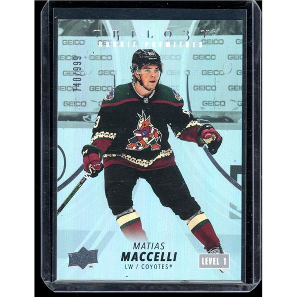 2022-23 Upper Deck Trilogy #112 Matias Maccelli 740/999 RC