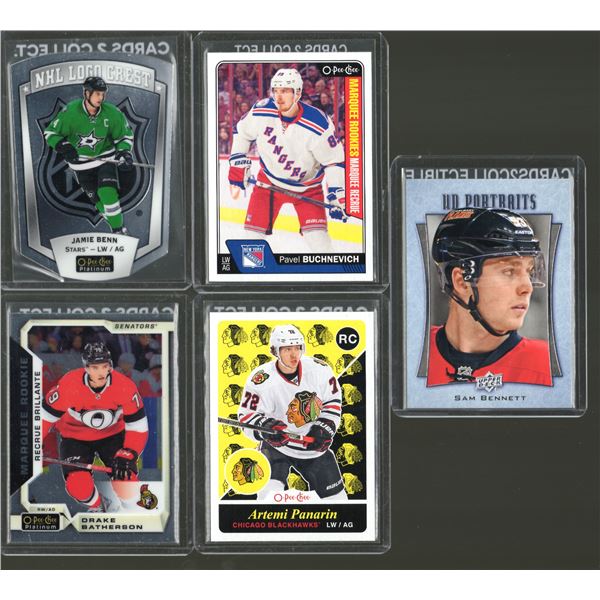 5 Hockey Card Rookie & Inserts Lot Artemi Panarin, Jamie Benn, Sam Bennett & More