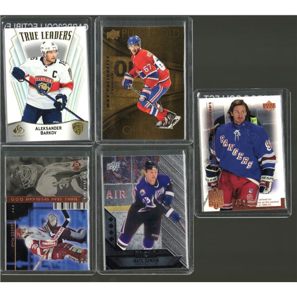5 Hockey Card Rookie & Inserts Lot Chris Osgood, Aleksander Barkov, Max Pacioretty & More