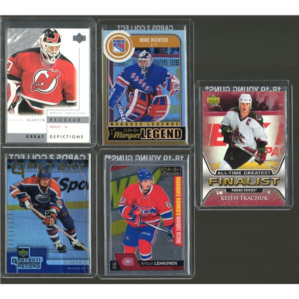 5 Hockey Card Rookie & Inserts Lot Mike Richter, Martin Brodeur, Artturi Lehkonen & More