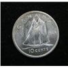 Image 1 : 1964 Canadian Silver 10 Cent Coin